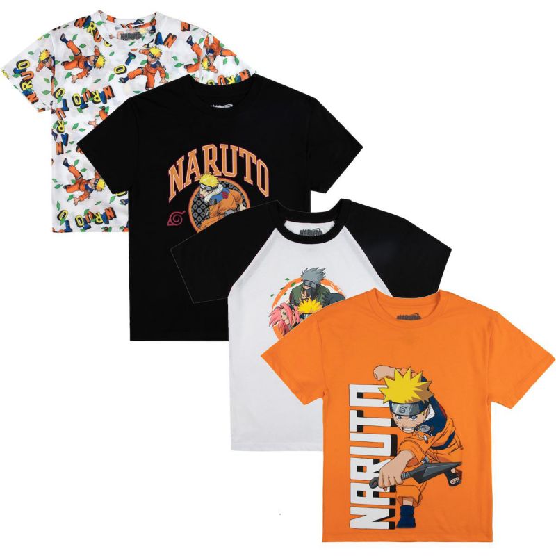 Little Boys Uzumaki Crew Neck Short Sleeve 4pk Tees-Small