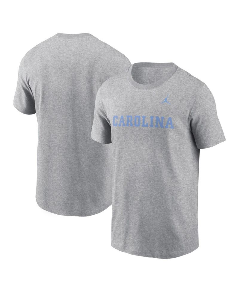 Men's Heather Gray North Carolina Tar Heels Primetime Evergreen Wordmark T-Shirt