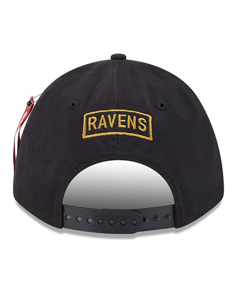 x Alpha Men's Industries Black Baltimore Ravens A-Frame 9FORTY Adjustable Hat