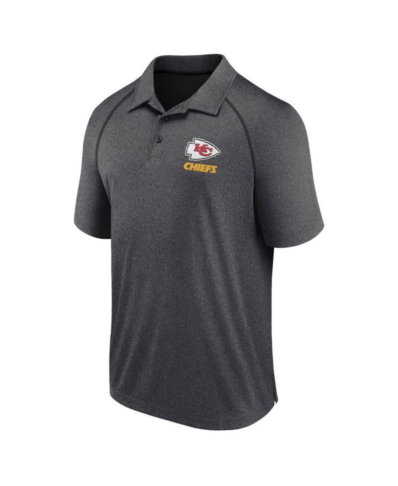 Men's Heather Charcoal Kansas City Chiefs Making Waves Raglan Polo