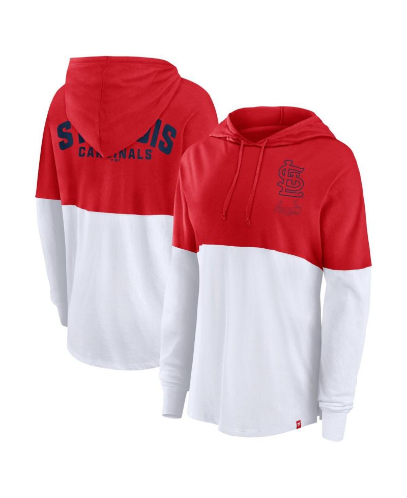 Women's Red/White St. Louis Cardinals Backup Option Pullover Hoodie