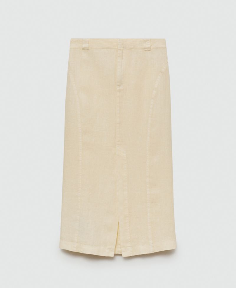 Women's Slit Detail Linen Skirt