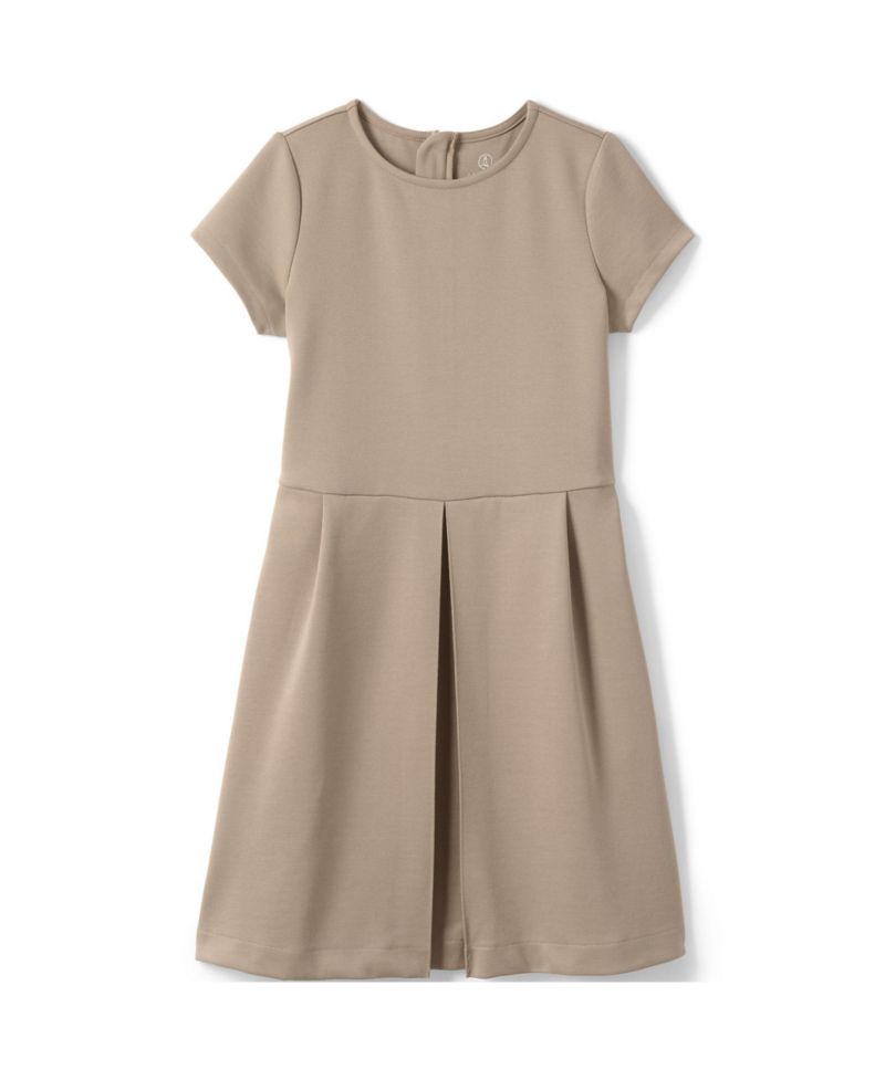 Big Girls School Uniform Short Sleeve Ponte Dress Top of Knee