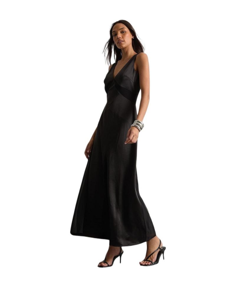 Women's Satin And Chiffon Mix Midaxi Dress