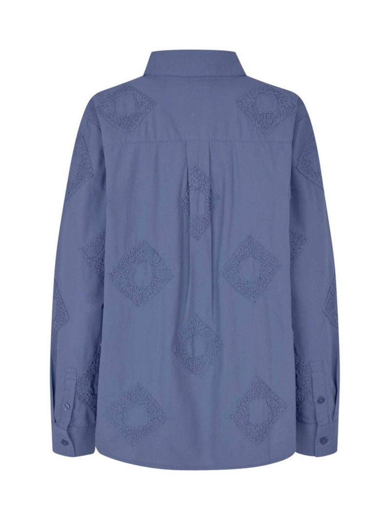 Women's 100% Cotton Long Sleeve Collared Shirt