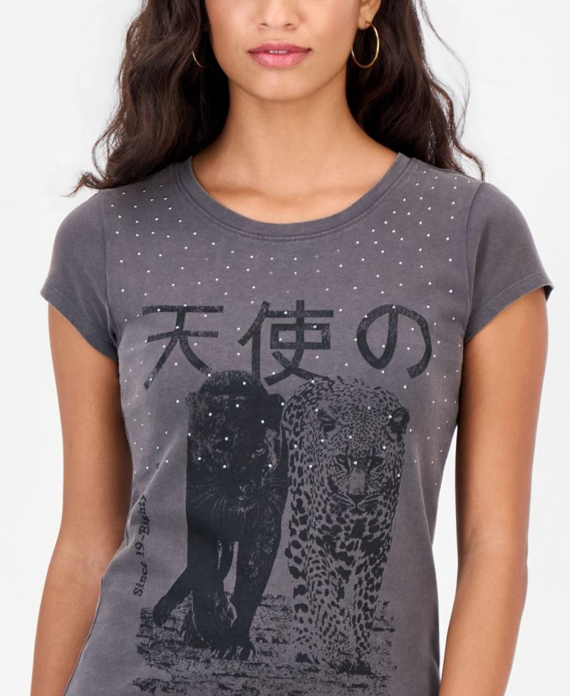 Women's Graphic Boxy Raw-Edge T-Shirt