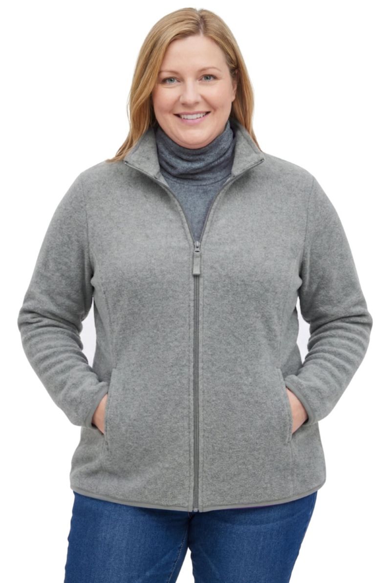 Plus Size Within Zip-Front Microfleece Coat