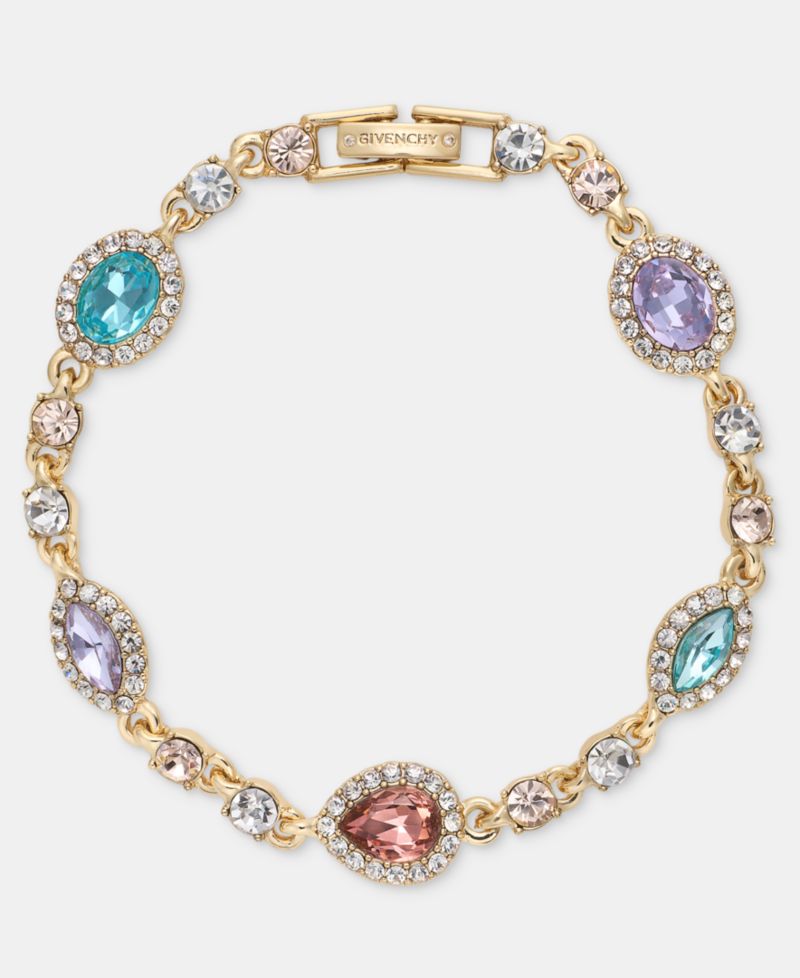 Glass Stone Statement Station Flex Bracelet