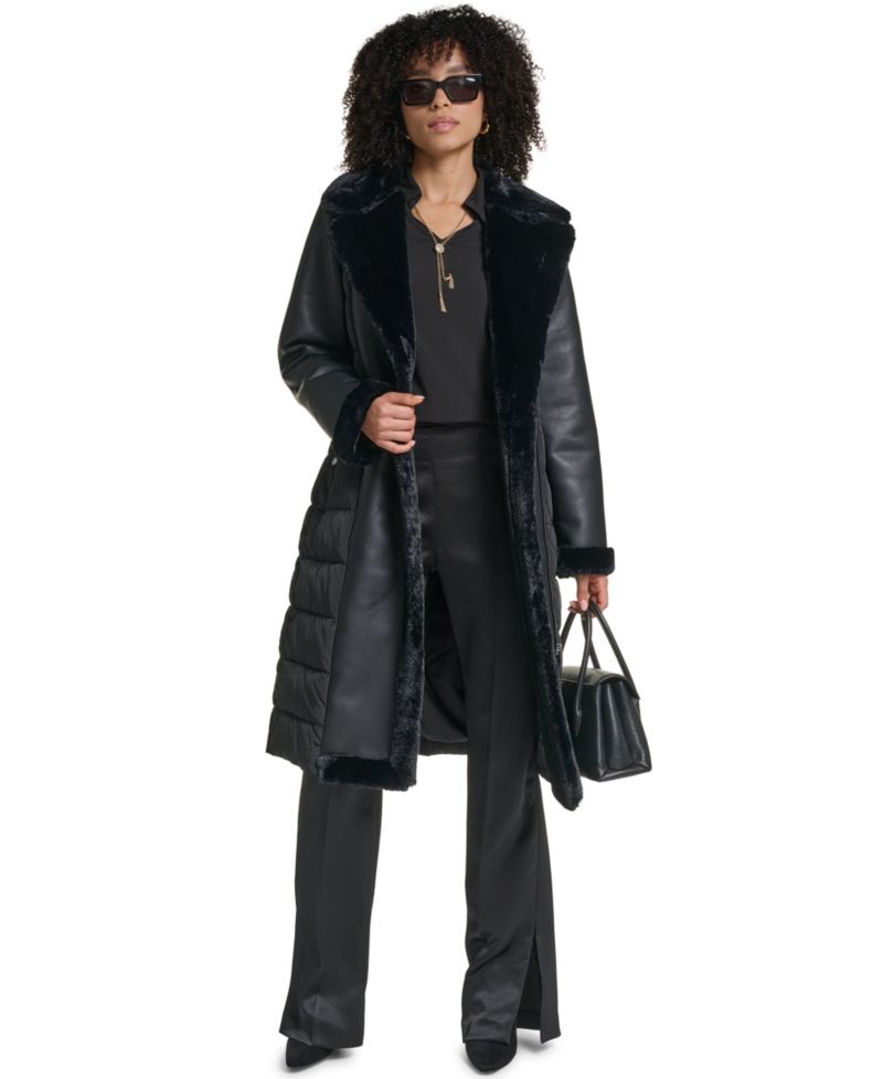 Long Belted Puffer Coat