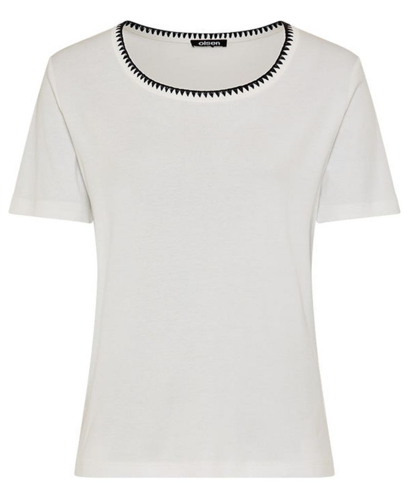 Women's Embroidered Neck T-Shirt