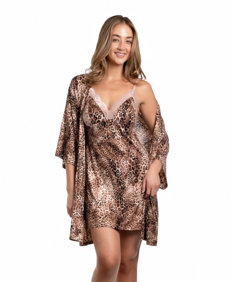 Women's Leopard-Print Spaghetti-Strap Chemise