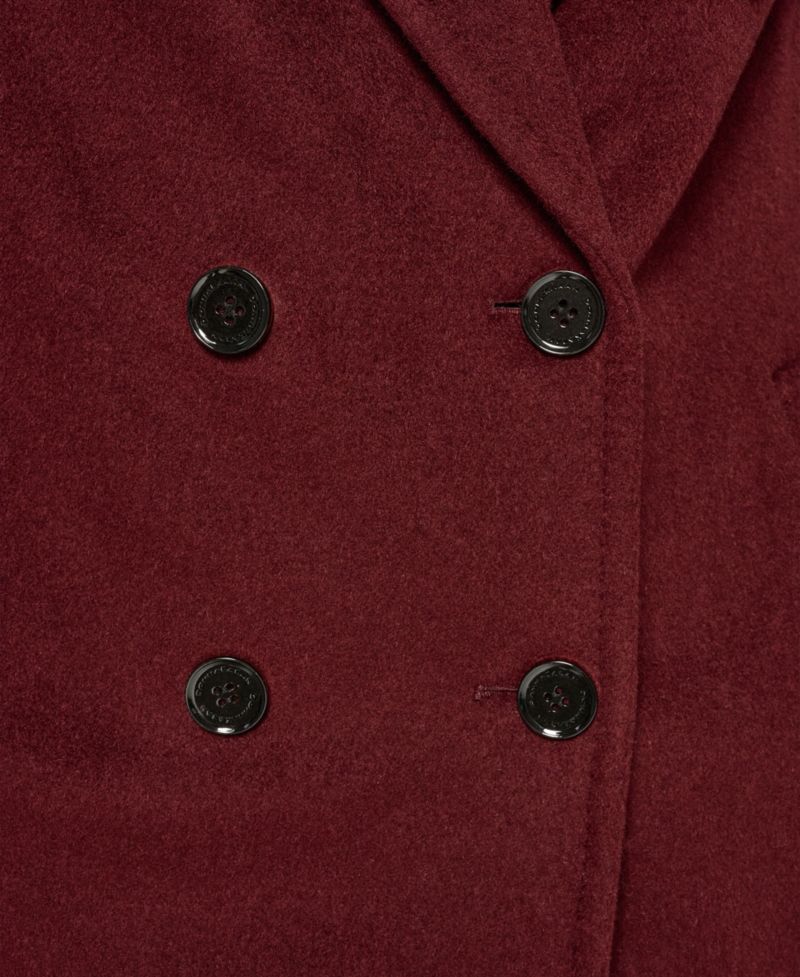 Women's Double-Breasted Long Wool-Cashmere Blend Coat