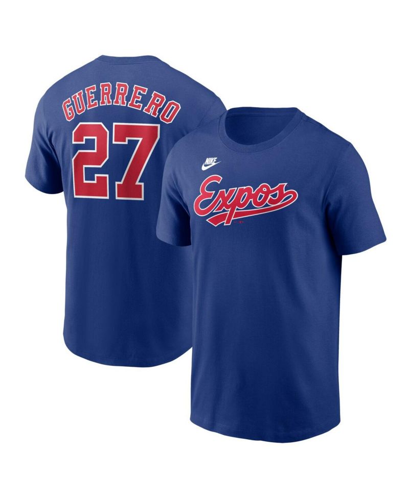 Men's Vladimir Guerrero Blue Montreal Expos Cooperstown Collection Fuse Name & Number T-Shirt