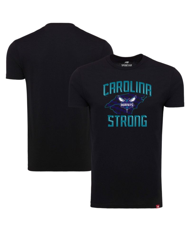 Men's and Women's Black Charlotte Hornets Carolina Strong Tri-Blend T-Shirt