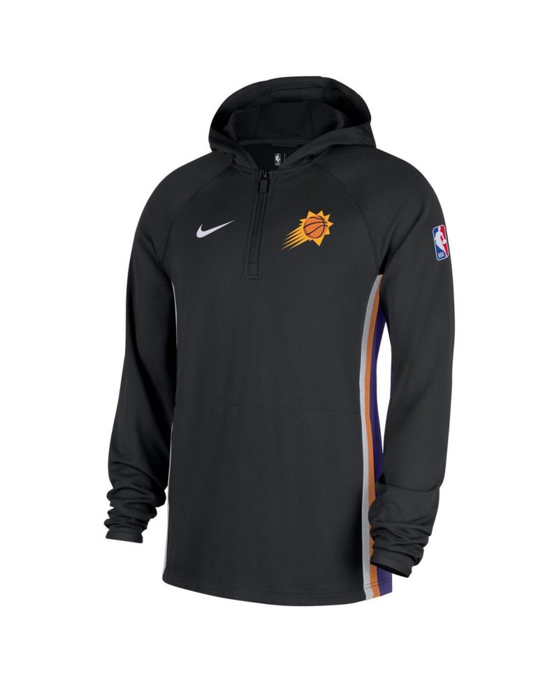 Men's Black Phoenix Suns Authentic On Court Zone Quarter-Zip Dri-FIT Hoodie Jacket