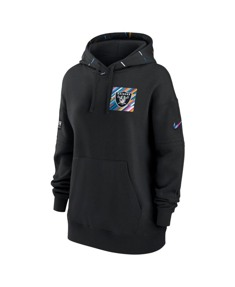 Women's Black Las Vegas Raiders 2023 NFL Crucial Catch Club Pullover Hoodie