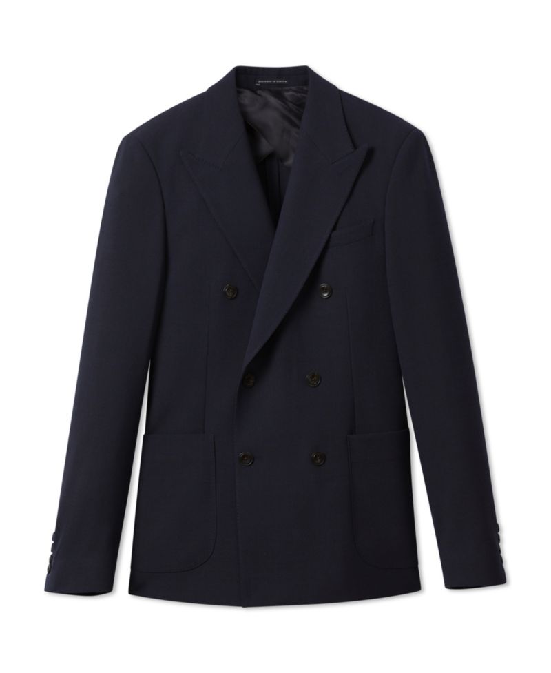 Men's Belmont Tailored-Fit Double-Breasted Textured Suit Blazer