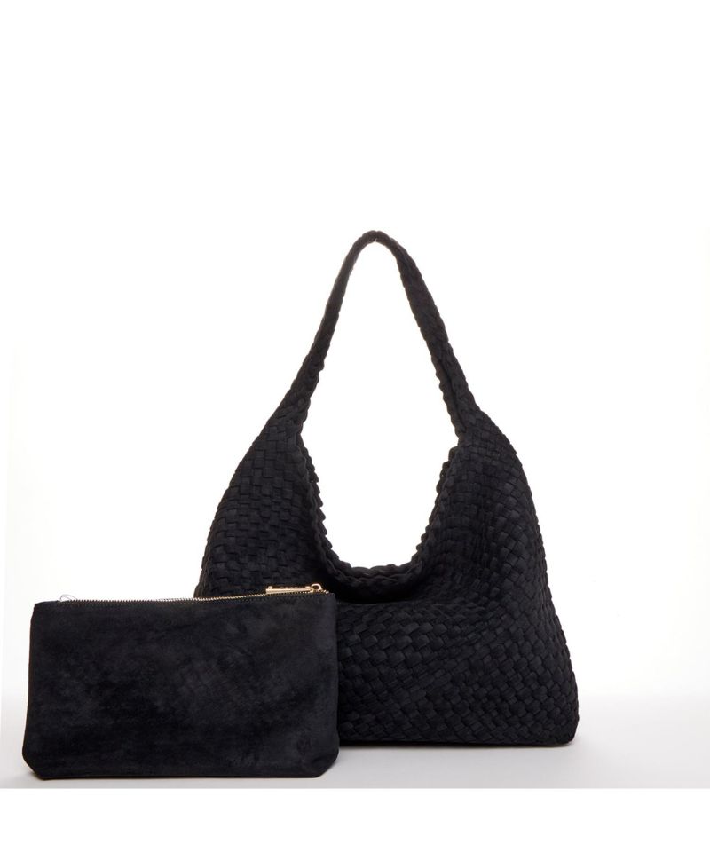 Women's Suede Woven Hobo Bag Large Slouchy Tote for Women Work Shoulder Bag