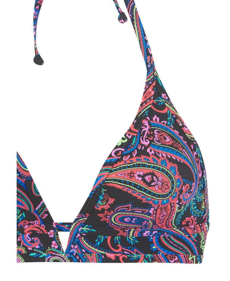 Women's Paisley Print Removable Pads Triangle Bikini Top