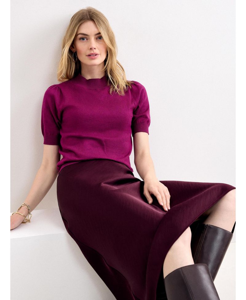 Women's Charmaine Mock Neck Short-Sleeve Sweater