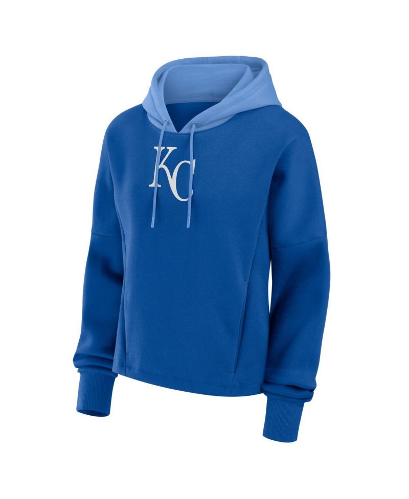 Women's Royal Kansas City Royals Oversized High Hip Legacy Fleece Pullover Hoodie