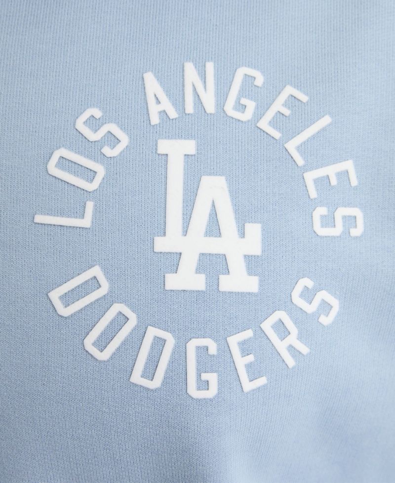 Men's Los Angeles Dodgers Iconic Relaxed-Fit Kangaroo-Pocket Quarter-Zip Sweatshirt