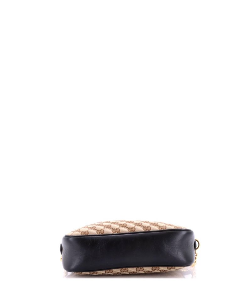 Small GG Marmont Shoulder Bag Diagonal Quilted GG Canvas with Leather