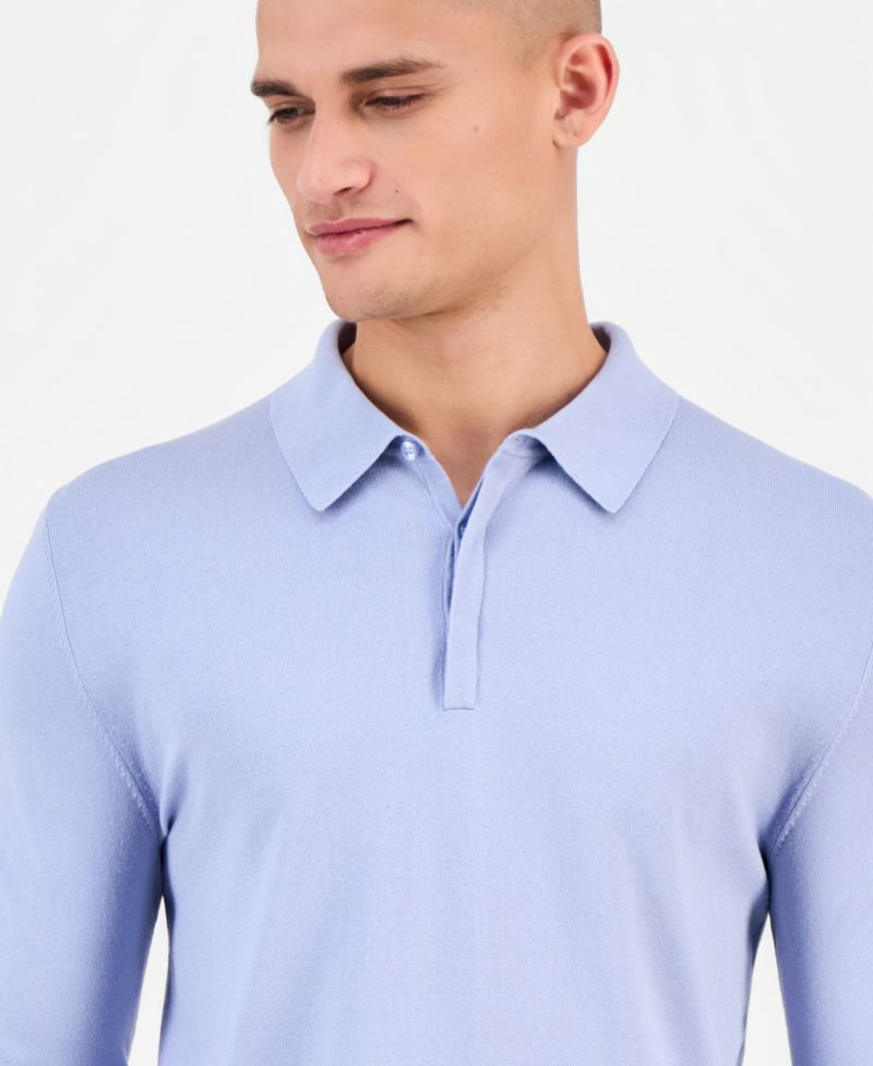 Men's San Pippo Long-Sleeve Ribbed Polo Sweater