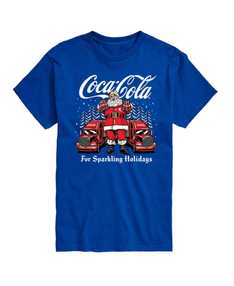 Men's Coca-Cola Coke Santa Sparkling Holidays Short-Sleeve Graphic T-Shirt