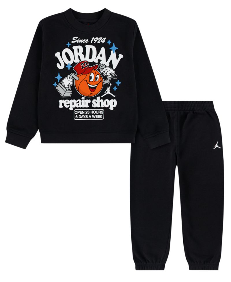 Boys' 2T-7 Striped Fleece Long-Sleeve Top and Pants, 2-Piece Set