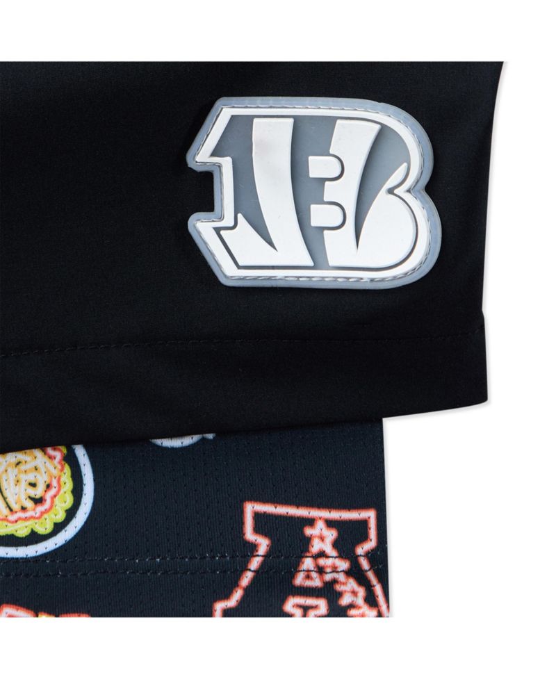 Men's 5.5" Black Cincinnati Bengals Lined Classic Swim Trunks
