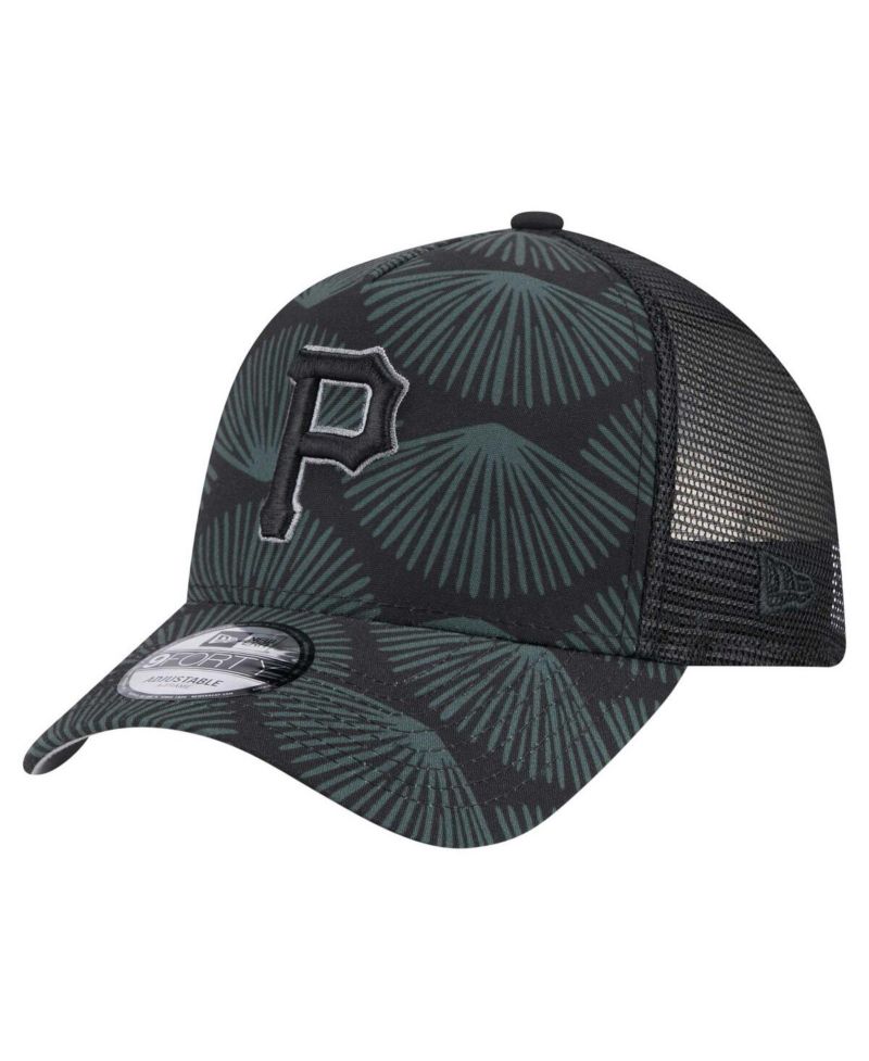 Men's Black Pittsburgh Pirates 9FORTY A-Frame Trucker Adjustable Hat
