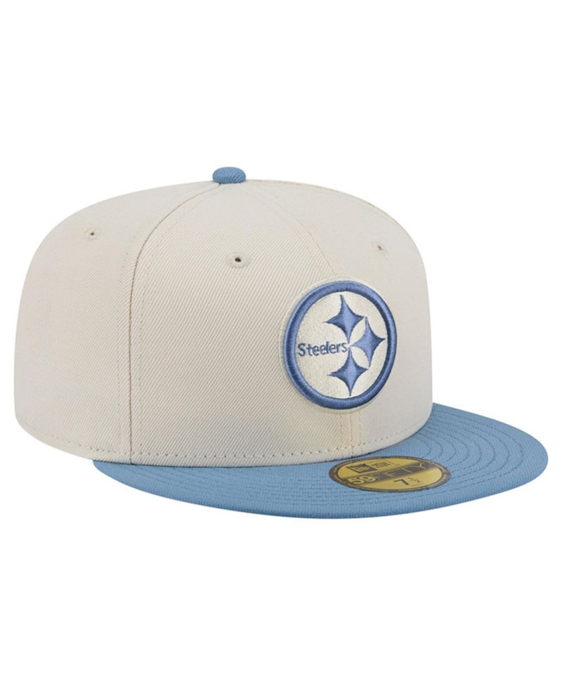 Men's Cream/Blue Pittsburgh Steelers Color Pack 59FIFTY Fitted Hat