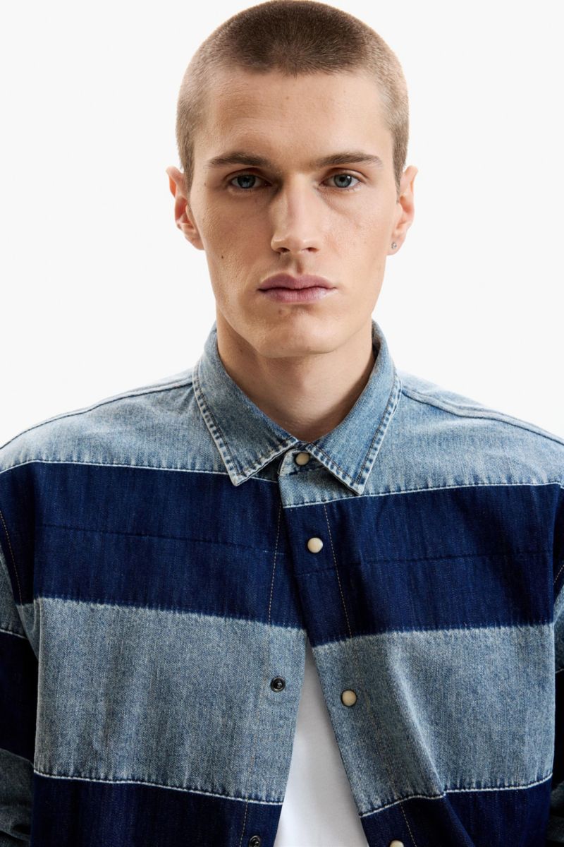 Men's Striped denim shirt