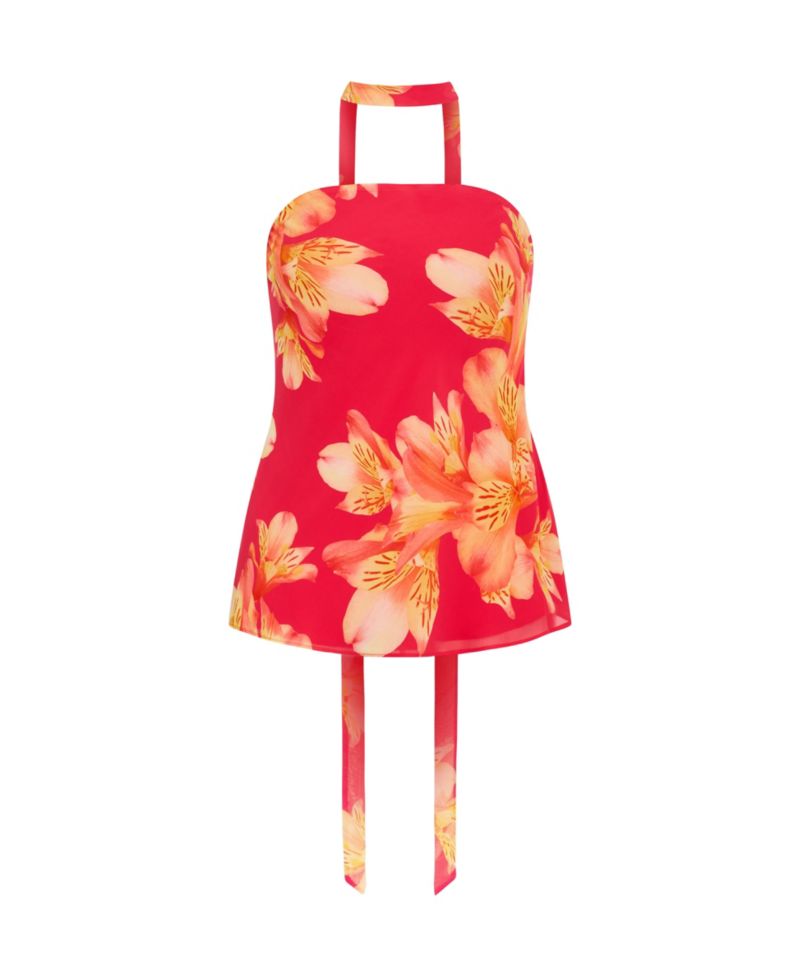 Women's Soiree Print Frill Detail Top