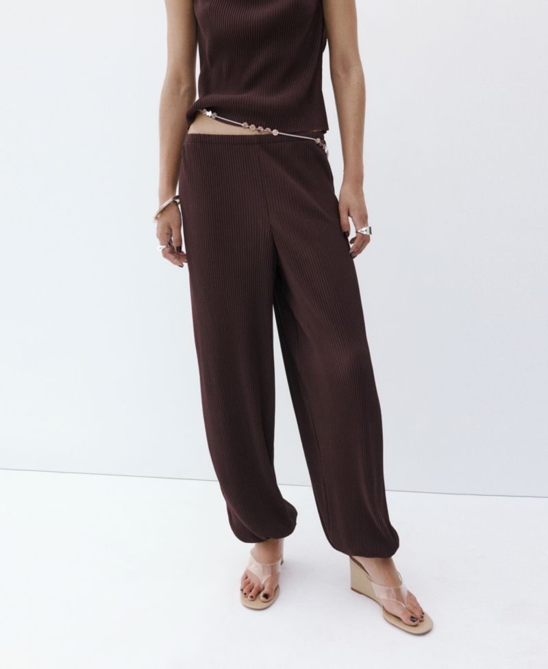 Women's Textured Baggy Pants