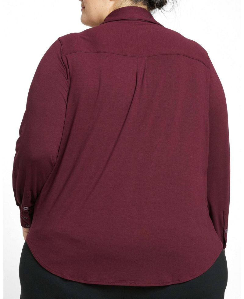 Plus Size Elbe Popover Liquid Jersey Shirt Classic Fit