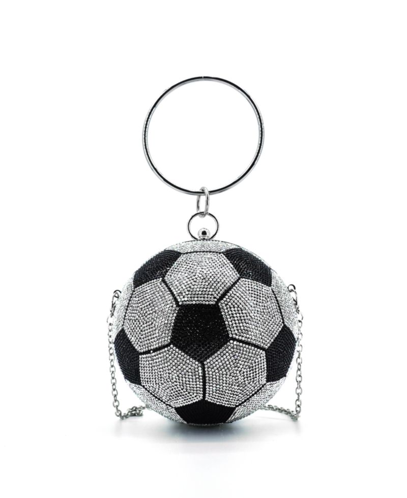 Striker Small Rhinestone Soccer Clutch Bag