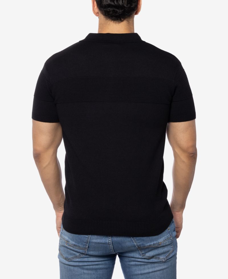 Men's SPRING + MERCER Ottoman Texture Short Sleeves Polo Sweater