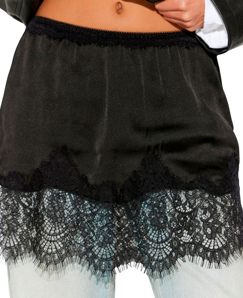 Women's Meet In The Middle Lace Half Slip Mini Skirt