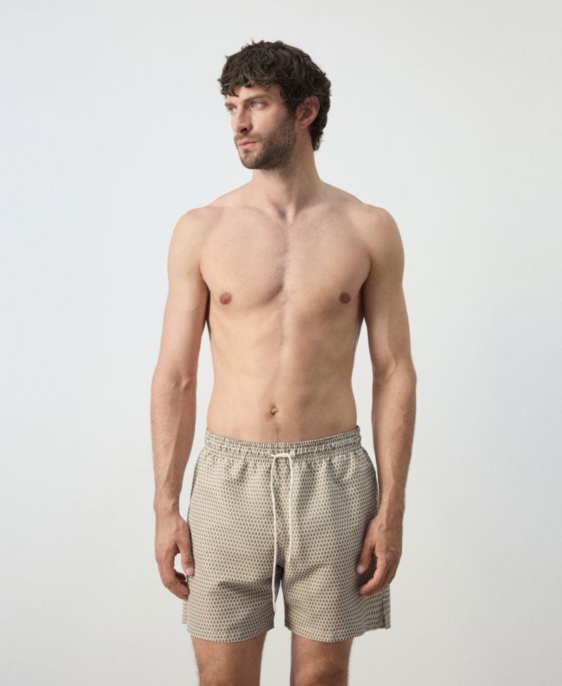 Men's Geometric-Print Swimsuit