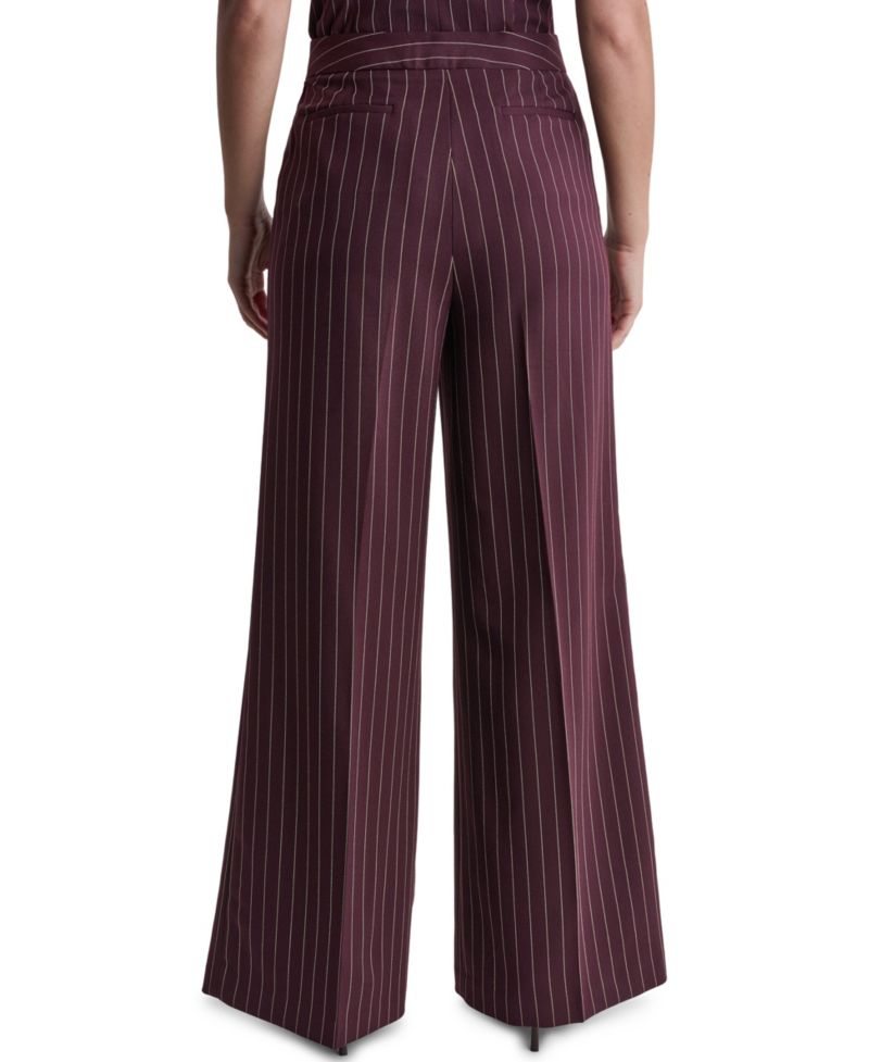Women's High-Rise Wide-Leg Pinstripe Pants