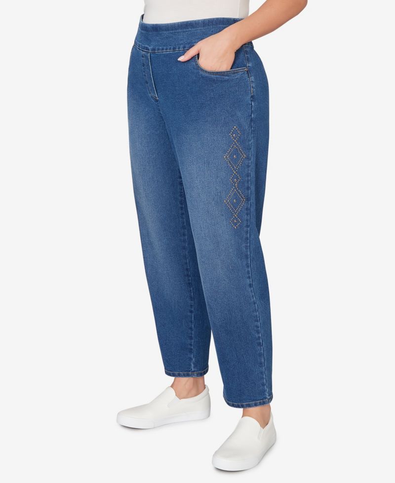 Plus Size Austin Geometric Heat Set Super Stretch Denim Jeans