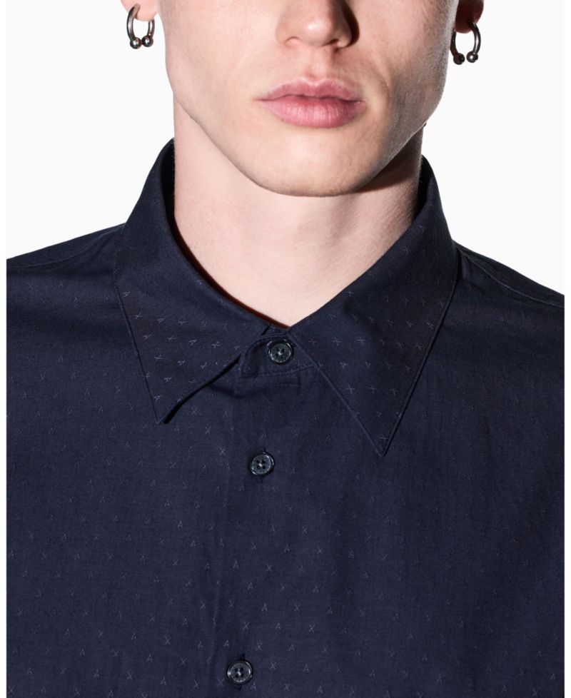 Men's Cotton Jacquard Woven Shirt