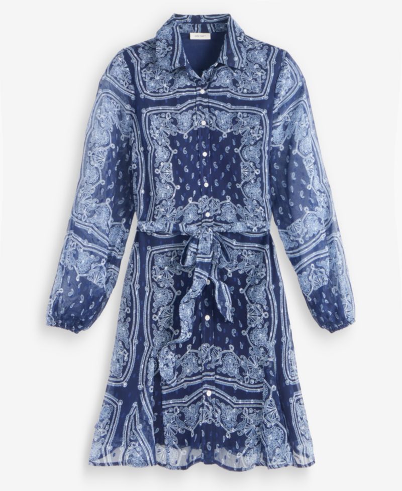 Women's Bandana-Print Tie-belt Shirtdress
