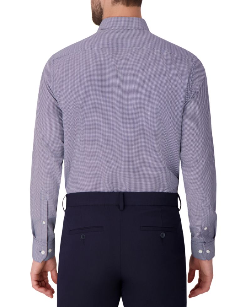Men's Long Sleeve 4-Way Bubble Print Dress Shirt