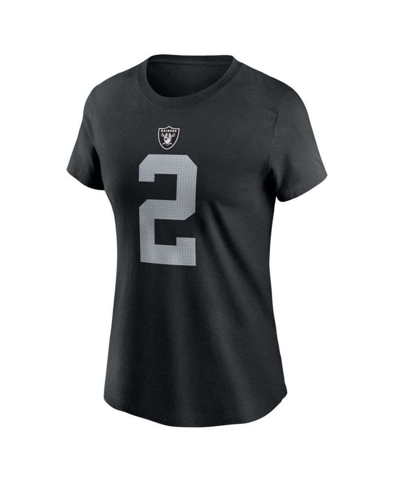 Women's Ashton Jeanty Black Las Vegas Raiders 2025 NFL Draft First Round Pick Name & Number T-Shirt