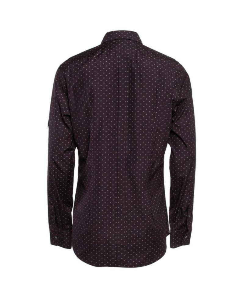 Dolce & Gabbana Men's Gold Long-Sleeve Polka-Dot Slim-Fit Shirt