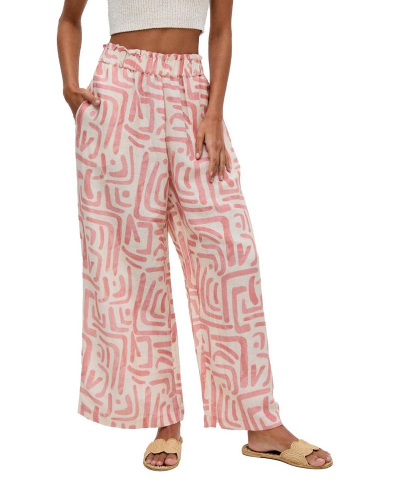 Women's Pop Front Tie Warhol Print Pants