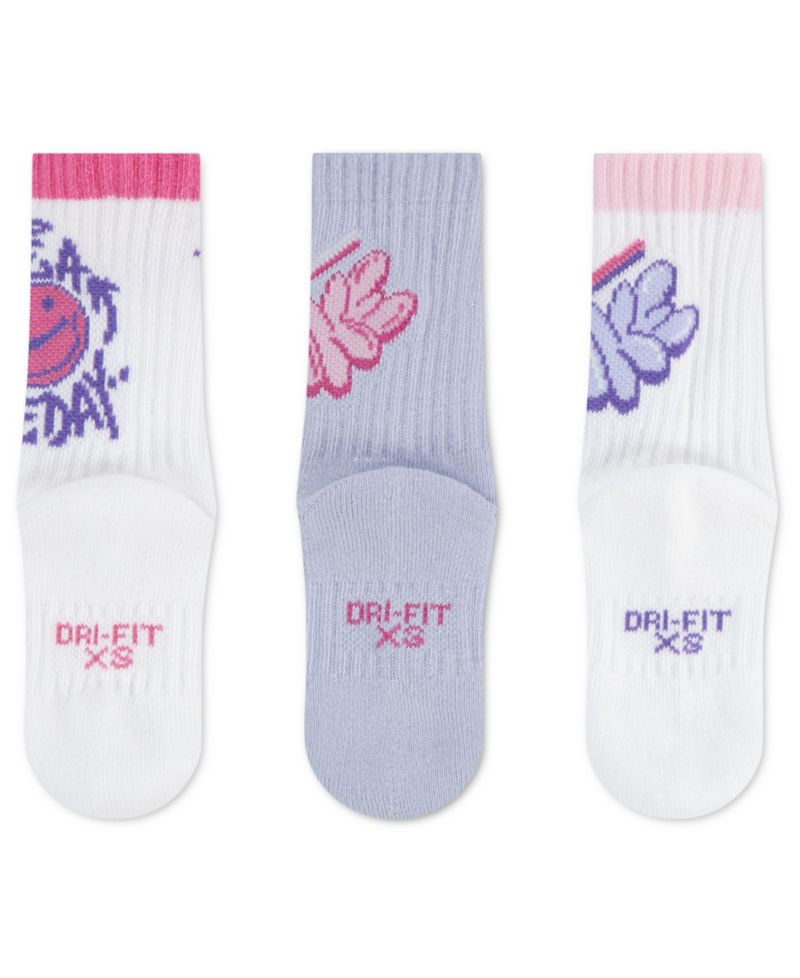 Boys' and Girls' 7-11 Dri-FIT Have A Nike Day Graphics Crew Socks, 6-Pack